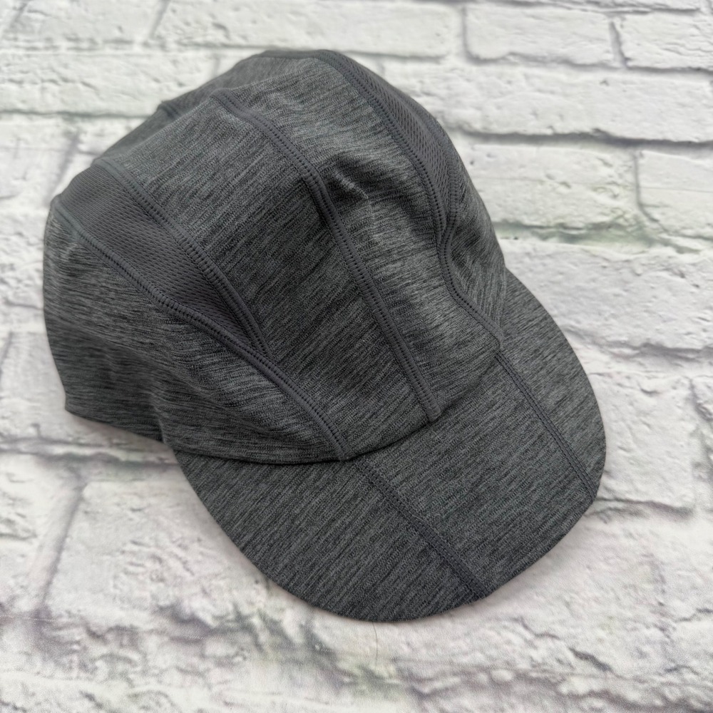 Athleta Super Sonic Run Hat Cap Grey Heathered Ponytail Reflective One Size